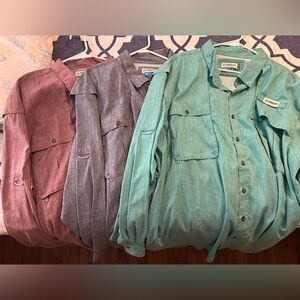 Magellan Outdoors Men's Moisture Wicking Shirts 3X - Aqua, Navy, Burgundy